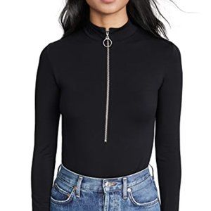 Enza Costa Italian Viscose Mock Neck Bodysuit